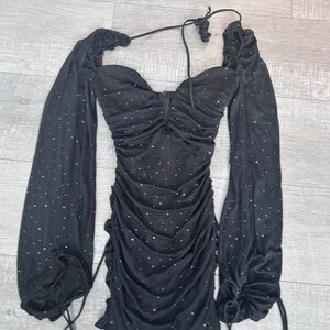 Lucy in the Sky Black Long Sleeve Dress with Sparkle